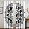 Gold Mandala Moon Curtains Luxury Boho Window Drapes 2 Panels Elegant Living Room Bedroom Home Decor