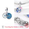 Moon Stars Planets Shining Zircon Bead Charms Pendant Compatible With Women Diy copper Charm Bead Charms Jewellery Authentic Bracelets Fine Delicate G