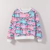 2-7 Years Kids Girl Round Neck Sweatshirt Cute Cat Full Print Long Sleeve Top Shirts