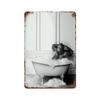 Funny Animal Posters Metal Tin Sign Plaque Dog Monkey Reading Newspapers Decorative Plates For Toilet Bathroom Wall Art Decor