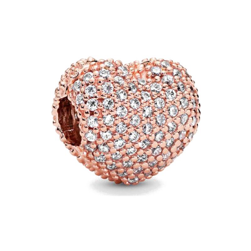 New Fine Rose Gold White Pink Clip Dasiy Ocean Summer Charms Fit Original Sterling Silver Plated 925 Bracelet For Women Jewelry