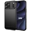 Case for iPhone 18 Pro, Elegant Soft Black Silicone Anti-Scratch Carbon Fiber Effect