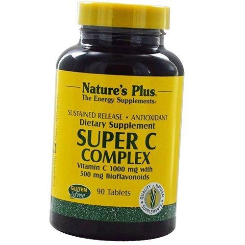 Witamina C z Bioflawonoidami, Super C Complex o Przedłużonym Uwalnianiu, Nature's Plus 60 tabl. (36375164)