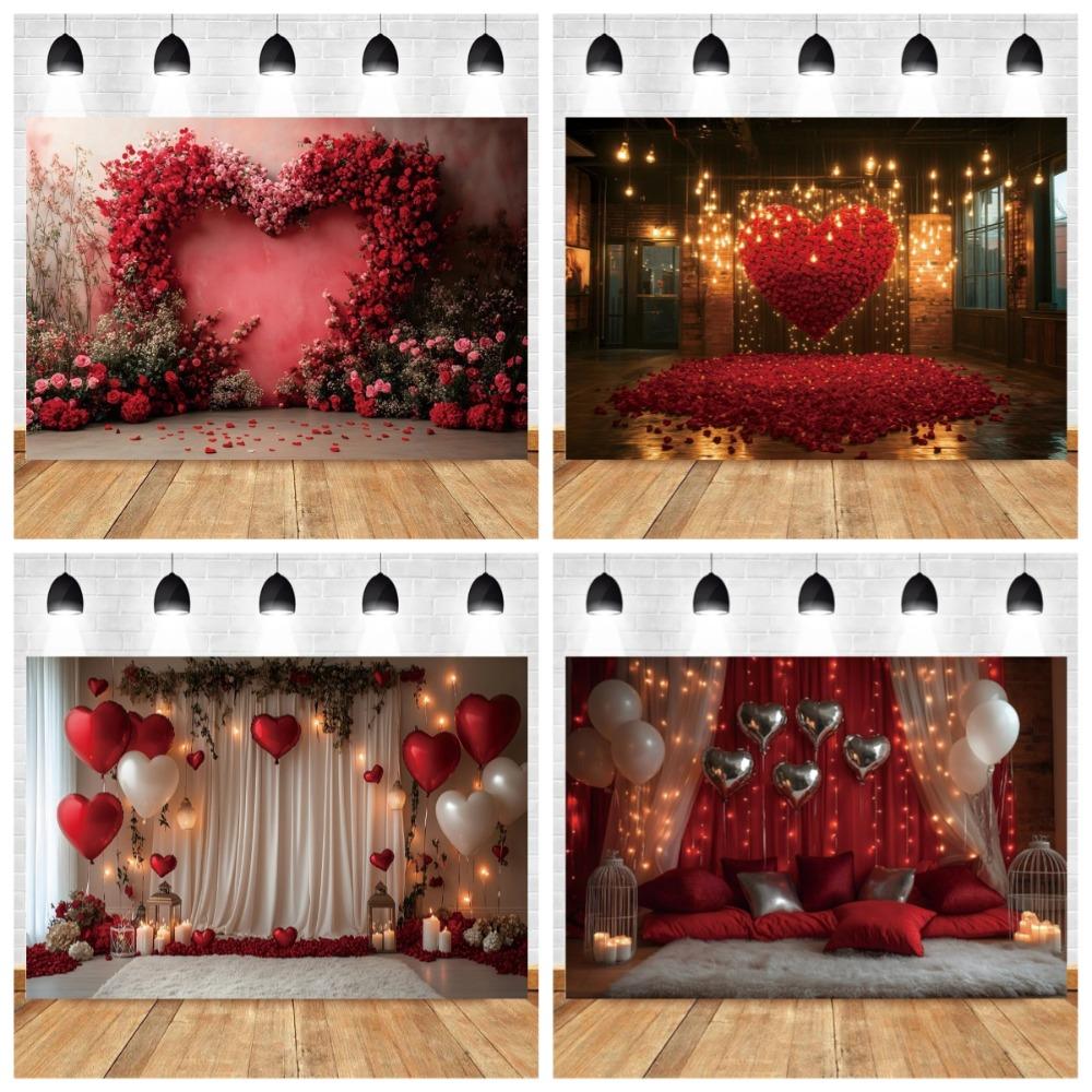 Bannière de Fond pour Photographie Bougie d'Amour Rose Rouge Saint-Valentin Romantique, Fond de Studio pour Shooting Photo de Couple en Intérieur