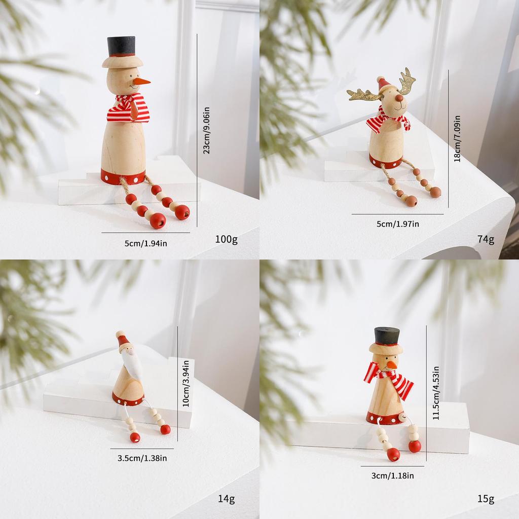 Santa Claus Reindeer Snowman Wooden Tabletop Ornament For Holiday Scene Setting