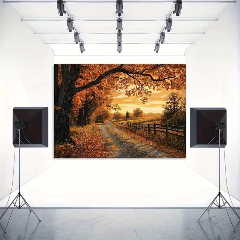 Herbstgoldene Blätter 2D-Hintergrund, Thanksgiving-Party-Dekoration Foto-Hintergrund