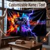 Neon Colorful Theme Throw Blanket Custom Name Text Personalized Blanket Soft Cozy Blanket for Home Sofa Bed