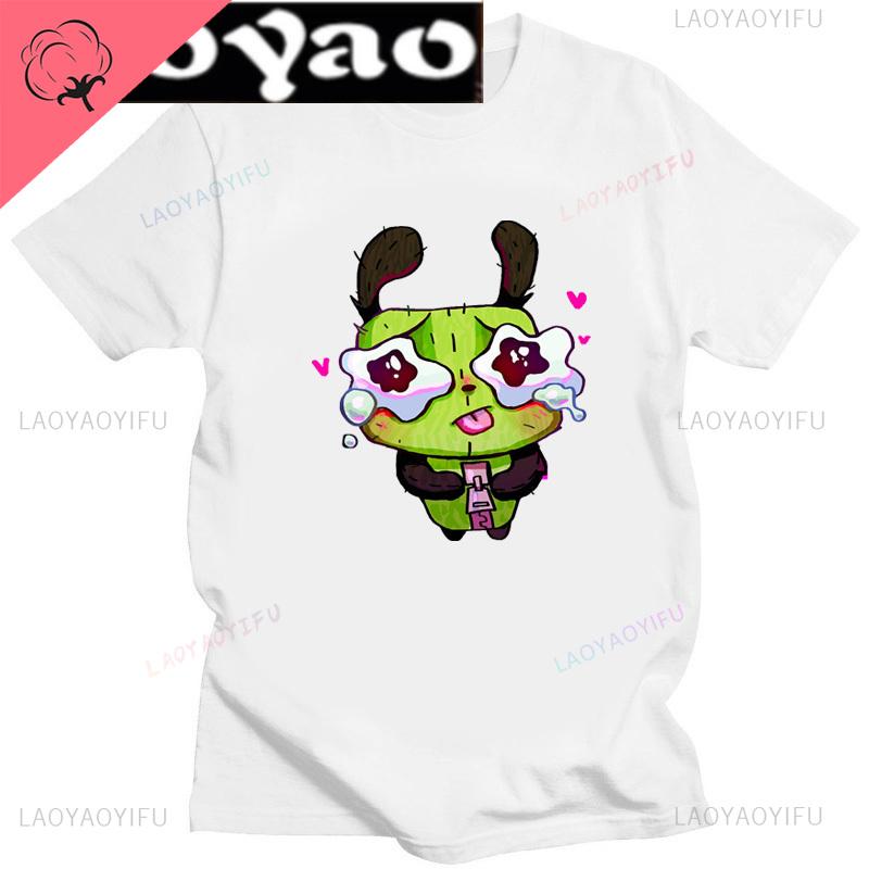 Anime Invader Zim Invader Gir Tricou grafic Zim Image Tricou cu desene animate Tricou unisex Unisex Tricou din bumbac Cămașă la modă Streetwear Topuri Unisex