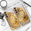 Exquise Art de Bijoux Pour Samsung Galaxy S26 S20 FE S21 S22 S23 Plus S24 Ultra S25Ultra S21+ S22Plus Coque de téléphone en verre doré