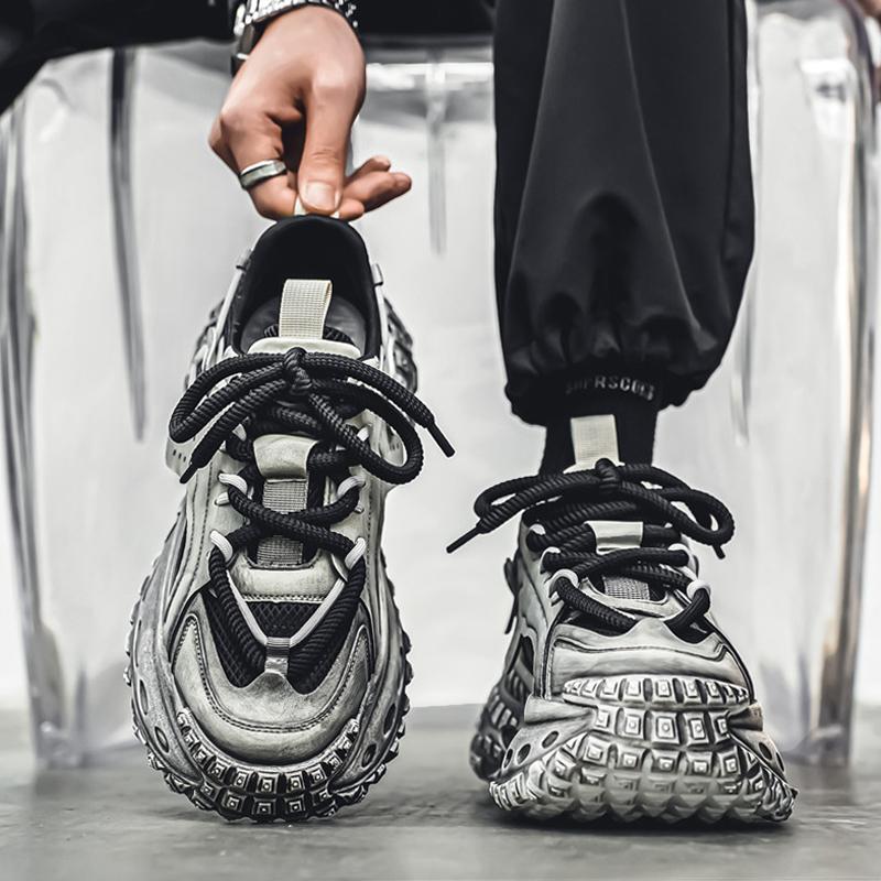 Putian Sommer atmungsaktiver Reifenboden Freizeit-Sportschuhe für ältere Leute schmutzig höhenverstellbar Papa trendige Schuhe