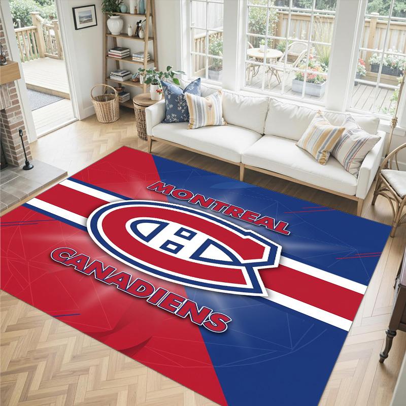 Diseño Montreal Canadiens Alfombra de Terciopelo de Cristal Acogedora No?Alfombra Estampada Antideslizante Para Dormitorio Sala de Estar Entrada