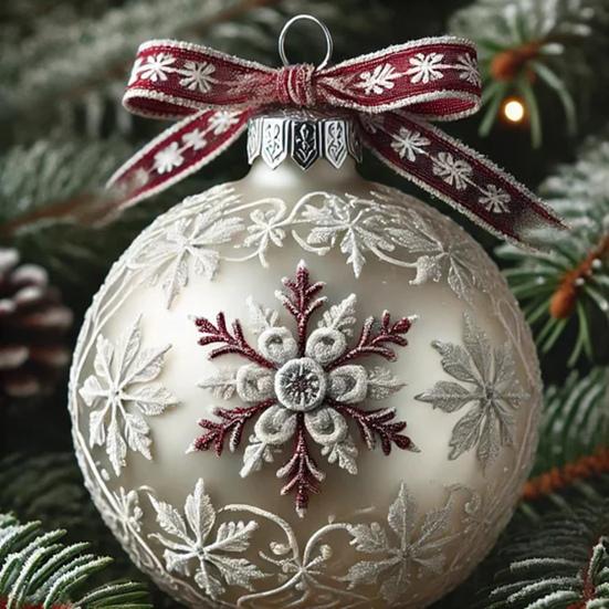 3D-Weihnachtsschmuck „Märchenplanet“, Schneekugeln, Weihnachtsbaum, Schneeflocke, Rentier, Hängedekoration für den Urlaub, Heimdekoration