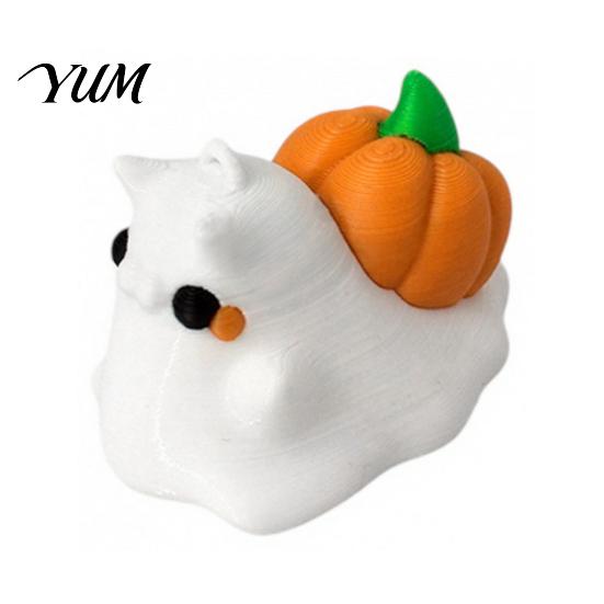 Halloween Ghost Snail Decor Ornament with Pumpkin Decor, 3D Printed Desktop Micro Landscape Props Cute Figurine, Creative Statue for Display Figures