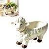 Decorative Plant Holder for Balcony Curly Sheep Planter Pot, Resin Cute Lamb Flower Stable Four Legged Pot Animal Succulents Cacti Indoor Outdoor