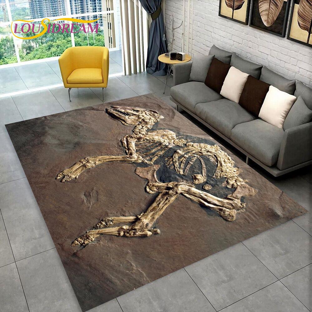 Animal Dinosaur Fossil Series 3D Area Rug,Carpet Rug for Home Living Room Bedroom Sofa Doormat Kitchen Decor,Non-slip Floor Mat