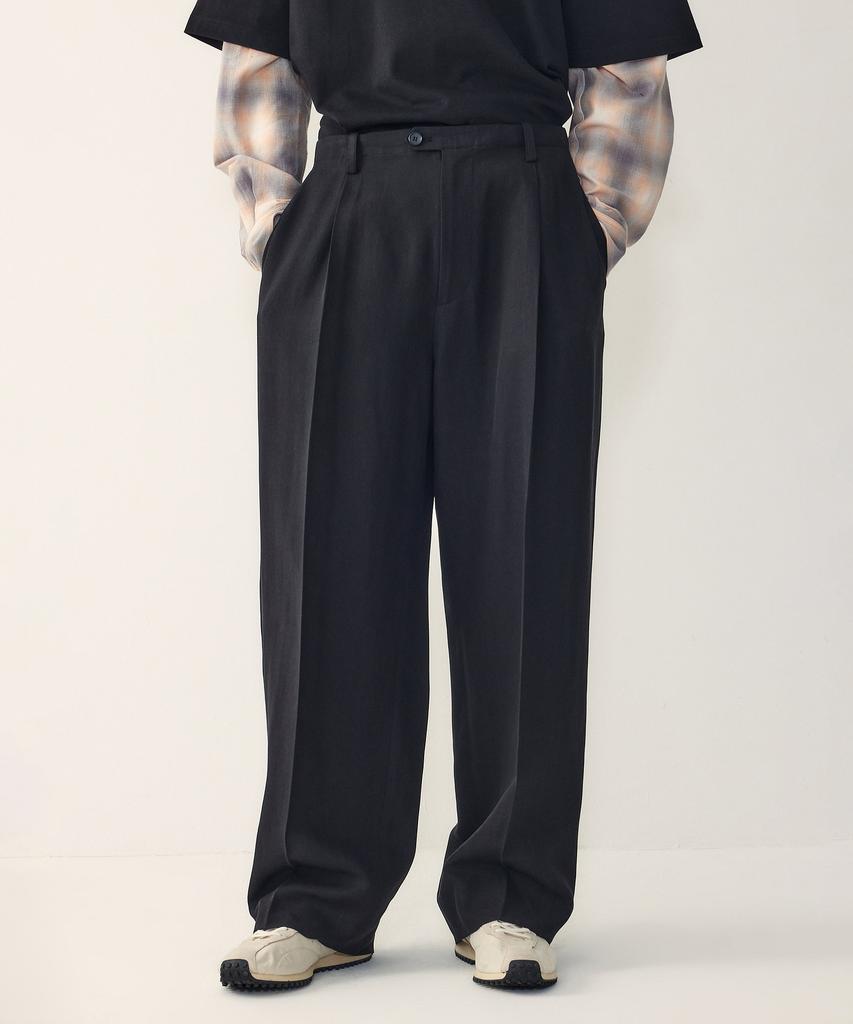STUDIO TOMBOY [Men] String Pleated Tuck Set-Up Pants_Black 9156131551