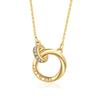 Chic Titanium Steel Necklace For Women Featuring Dazzling Double Ring And Geometric Shape For Trendy Look