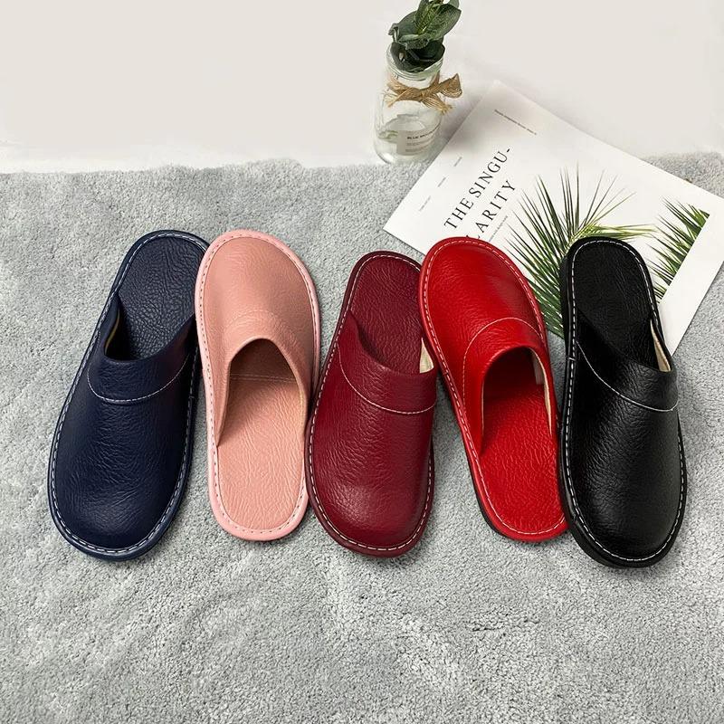 Pantofi de interior de modă toamnă iarnă 47 48 Papuci de dormitor albaștri pentru bărbați Șlapi concisi Muli blănoși Piele ecologică Papuci de casă Șlapi