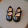 Schwarze Leder-Schulmädchenschuhe Neue einfarbige Herbst-Vielseitige Kinder-Mary-Jane-Schuhe Mode rutschfeste Kinder-Prinzessinnenschuhe