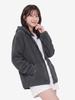 Fleece Zip-Up Hoodie Dark Gray Size L