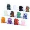 1pc Natural Stone Pendant Carved Pony Ornament Charms Amethyst Tiger Eye Crystal Jewelry Ornament