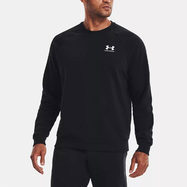 Under Armour Rival Sweatshirts Men's Black Crew Neck Moderate Regular 1359029-001