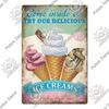 Summer Dessert Sign Vintage Tin Poster Metal Sign Metal Plate Retro Style Wall Decor Kitchen Cafe Home Decoration