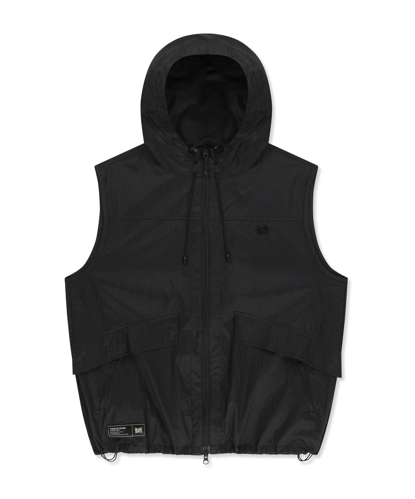 Brownbreath Nylon Washer Hooded Vest - Black