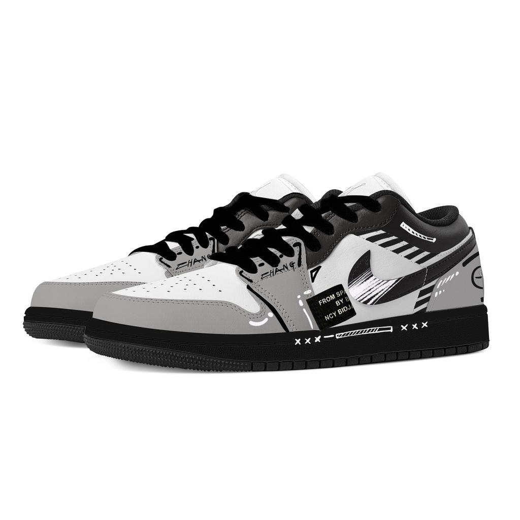 Jordan Air Jordan 1 Black Hole Product, Heart Box Abrasion Resistant Slip Resistant Low Top Vintage Basketball Shoes 553558-165(Team529--)