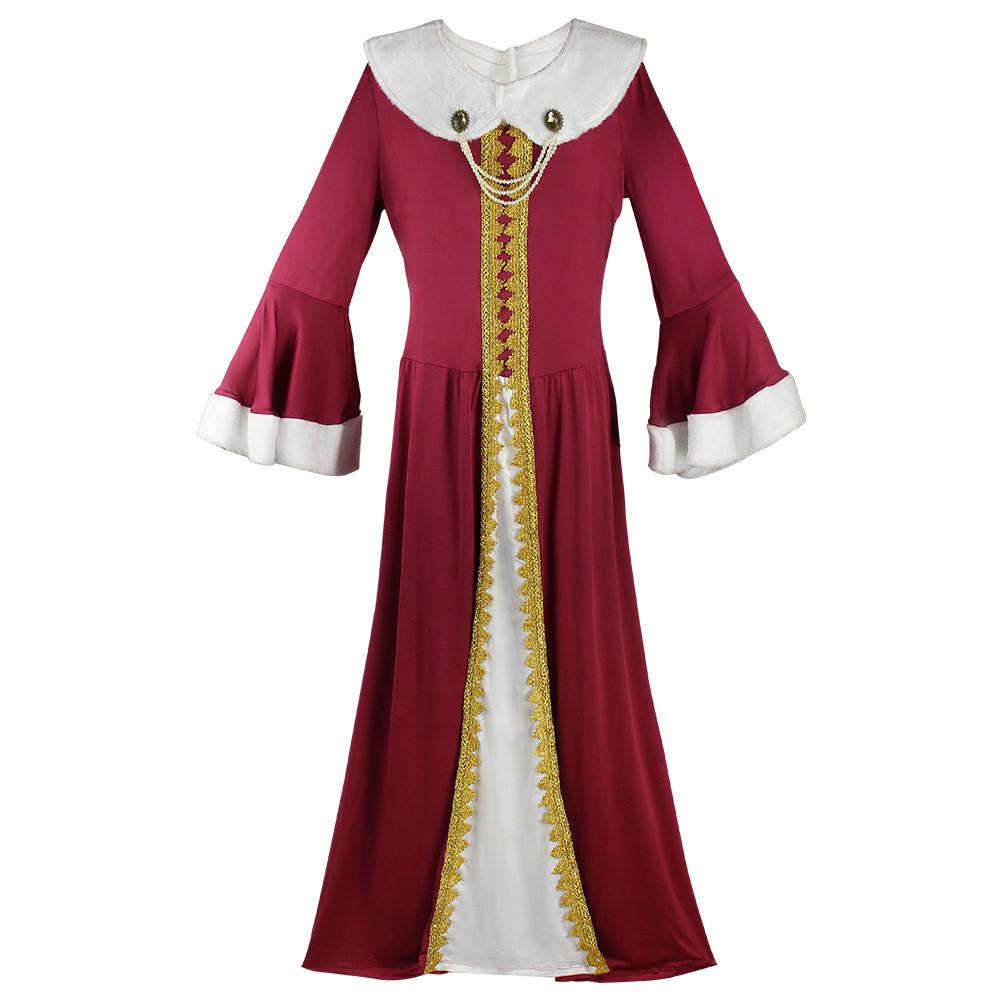 Europäisches Fantasy-König-Königin-Cosplay-Kostümset aus Polyesterstoff für Feiertags-Rollenspiele