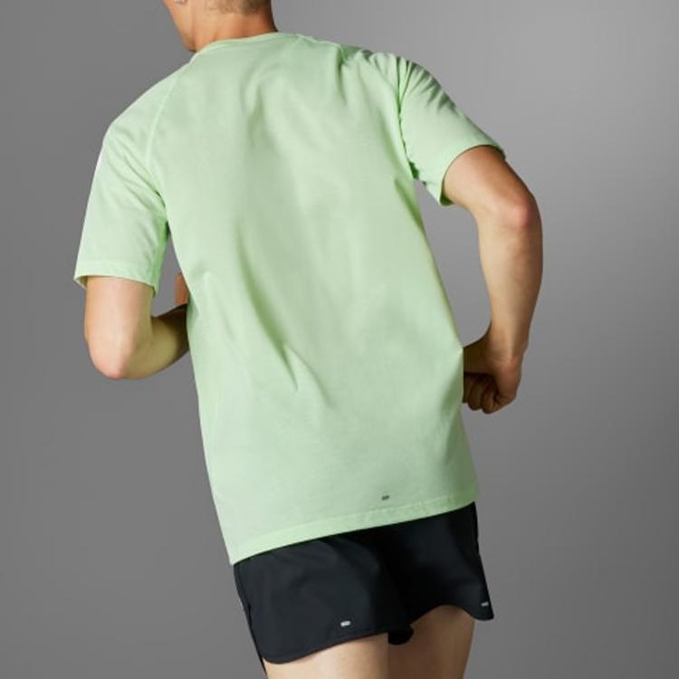 Adidas Striped Print Crew Neck Short Sleeve T-Shirt Men Tops Green IQ3833