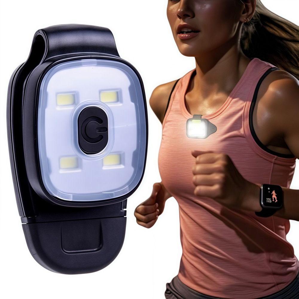 Lightweight LED Running Lights Rechargeable Clip-on Flashlight Outdoor Hiking