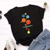 Planet Locker Druck Rundhals Reine Baumwolle Kurzarm Damen T-Shirts