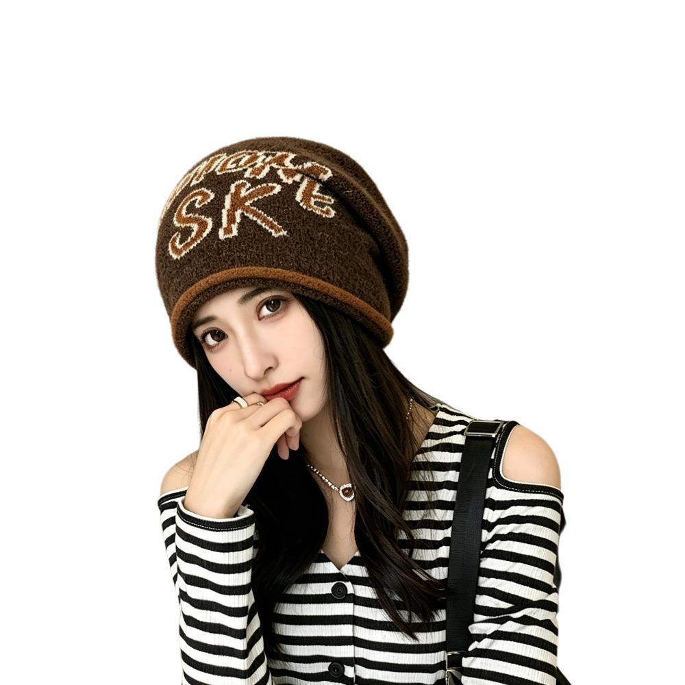 Windproof Beanies Hat Large Head Size Bucket Hat Stylish Skullies Cap For Couple