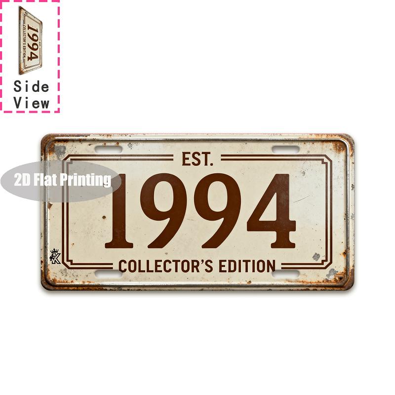 Vintage City Year Text Print Metal License Plate Sign Retro D Flat Printed Tin Plaque Wall Art Decor for Home Bar
