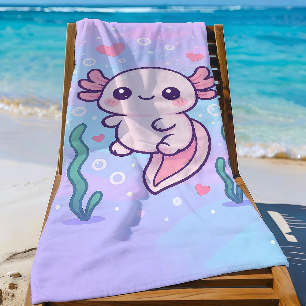 Axolotl Cartoon kawaii ROZE Handdoek Sneldrogende Strandhanddoeken Zijn Geschikt Voor Zwembaden Kamperen Yoga En De Sportschool