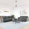 3 Piece Sofa Set with Footstool Dark Grey Fabric