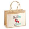 Sac de plage - PLANETEE - Jute avec poche « Educatrice Spécialisée J'peux pas » - Coton - 43x33 cm - Imprimé en France