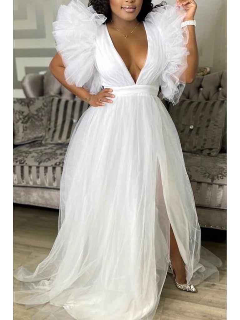 European & American Loose Swing Mesh Dress, Large Size, Spring & Summer 2021 Collection.