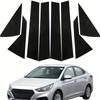 8pcs Fit For Hyundai Accent HC/YC Verna Solaris 2018 2019 2020 2021 2022 Glossy Black Pillar Posts Door Window Decal Sticker Cover