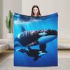 Orcinus Orca Cozy Blankets Fashion Plane Travel Bedding Throws Bedroom Flannel Bedspread Sofa Bed Cover