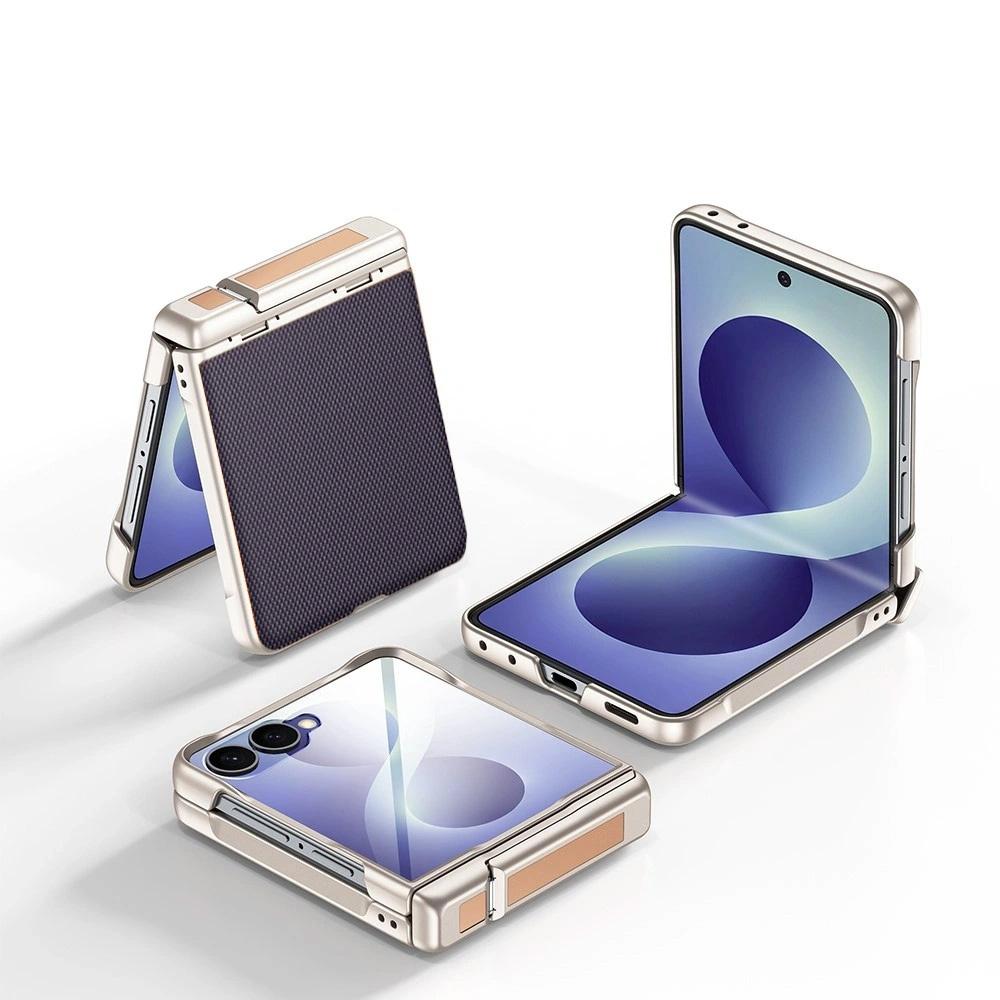Samsung Galaxy Z Flip 8 Case, Hinge Kickstand, with Glass for External Screen, Purple