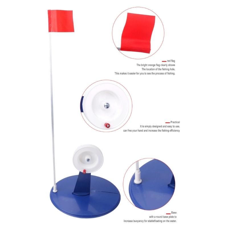 6Pcs Ice Fishing Flags Ice Fishing Accessories Outdoor Winter Fishing Rod Ice Fishing Tip Ups Winter Fishing Flags Set