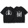 Men's and Women's Summer Symphony Metal Goth Rock Trend Half Sleeve Lacrimosa with Tear Wash Face Band T-shirt Short Sleeve