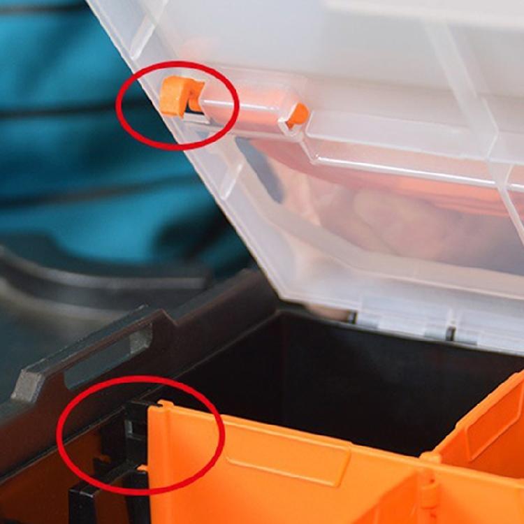 Ergonomic Handle Stackable Plastic Tool Organizer Box With Visible Lid Design And Reinforced PP Material For Longevity
