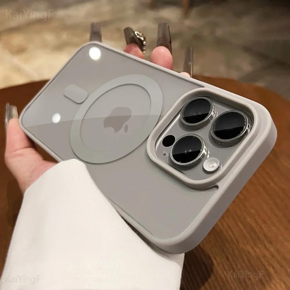 Luxury for Magsafe Transparent Phone Case For iPhone 16 15 14 13 12 11 Pro Max Mini Magnetic Wireless Charge Shockproof Cover
