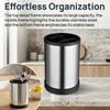 Stainless Steel Cutlery Organizer Multi Compartment Storage Box Dishwasher Safe Silver Kitchen Utensil Holder with Drainage Holes Non-Slip Countertop