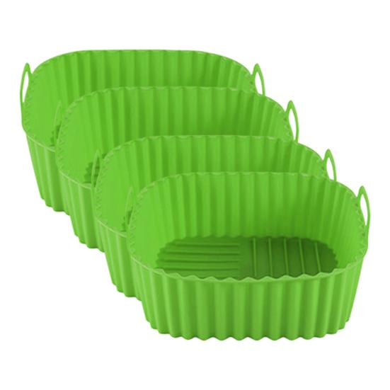 Silicone Air Fryer Basket Non-Stick BPA-Free Baking Pan with Handles Dishwasher Oven Safe Even Heat Distribution Air Fryer Accessory