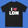 I Love LDN UK United Kingdom British England I Love London Mens Tee Top