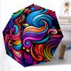 1pc Colorful Swirls Umbrella Portable Folding Umbrella Durable Iron Frame, Suitable for All Seasons Home Travel Outdoor Yy260319031